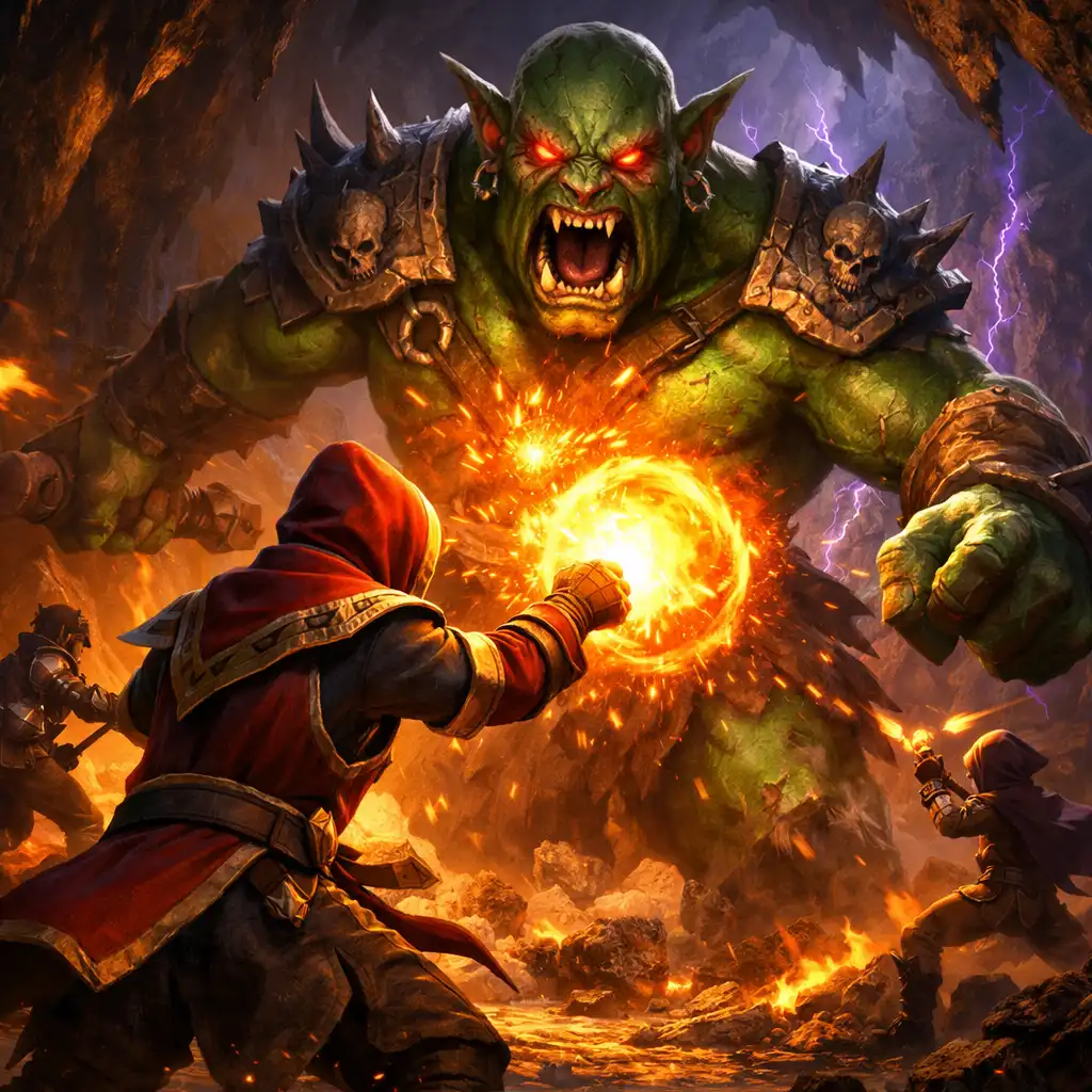 Napínavý souboj s bossem v hlubinách dungeonu